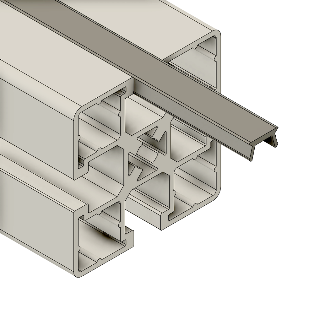 61-030-0 MODULAR SOLUTIONS PVC COVER PROFILE<br>SHALLOW, GRAY, 2M